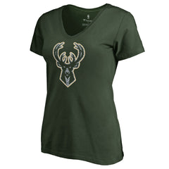 Green Milwaukee Bucks Women's Static Logo V-Neck T-Shirt | NBA