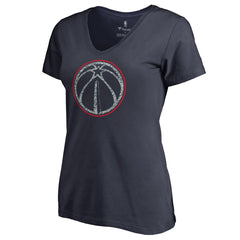 Navy Washington Wizards Women's Static Logo V-Neck T-Shirt | NBA