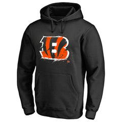 Cincinnati Bengals Splatter Logo Pullover Hoodie | NFL Outlet