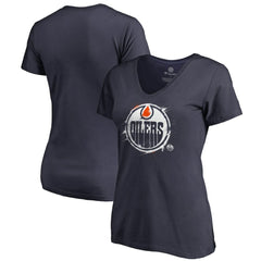 Edmonton Oilers Women's Splatter Logo V-Neck T-Shirt - NHL T-shirts