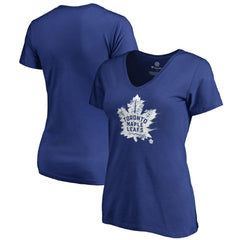 Toronto Maple Leafs Women's Splatter Logo V-Neck T-Shirt - NHL T-shirts