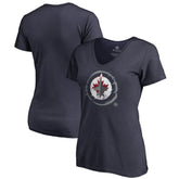 Winnipeg Jets Women's Splatter Logo V-Neck T-Shirt - NHL T-shirts