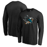 San Jose Sharks Splatter Logo Long Sleeve T-Shirt - NHL T-shirts