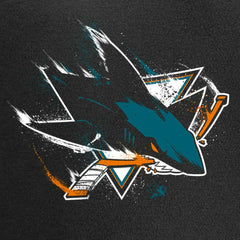 San Jose Sharks Splatter Logo Pullover Hoodie - NHL Hoodies