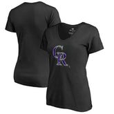 Colorado Rockies Women's Splatter Logo V-Neck T-Shirt - MLB T-shirts