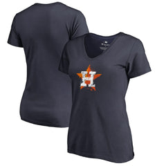Houston Astros Women's Splatter Logo V-Neck T-Shirt - MLB T-shirts
