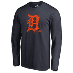 Detroit Tigers Splatter Logo Long Sleeve T-Shirt - MLB T-shirts