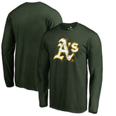 Athletics Splatter Logo Long Sleeve T-Shirt - MLB T-shirts