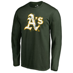 Athletics Splatter Logo Long Sleeve T-Shirt - MLB T-shirts