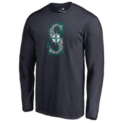 Seattle Mariners Splatter Logo Long Sleeve T-Shirt - MLB T-shirts