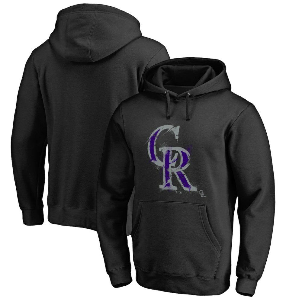 Colorado Rockies Splatter Logo Pullover Hoodie - MLB Hoodies