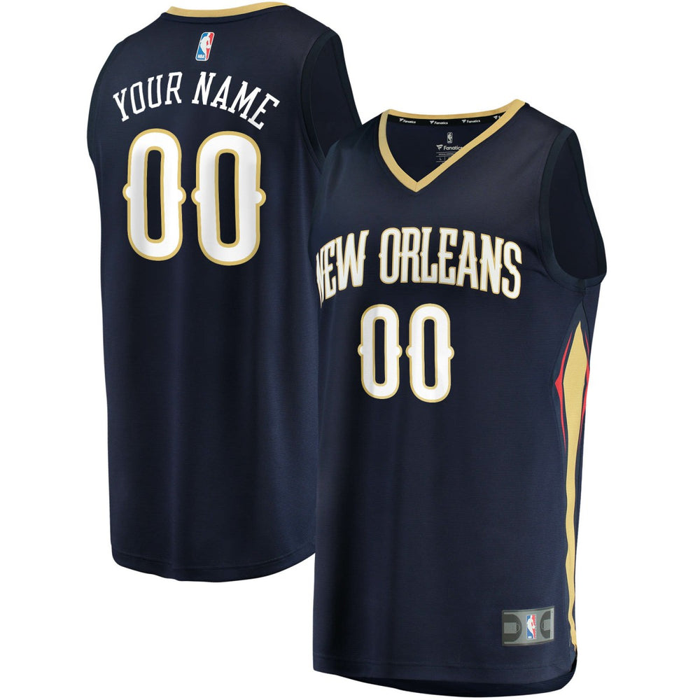 Icon Edition New Orleans Pelicans Fast Break Custom Replica Jersey Navy | NBA