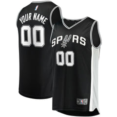 Icon Edition San Antonio Spurs Fast Break Custom Replica Jersey Black | NBA