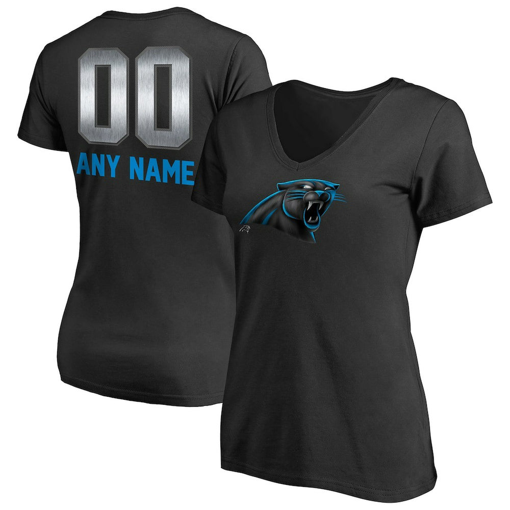 Carolina Panthers Women's Personalized Midnight Mascot T-Shirt | NFL On sale