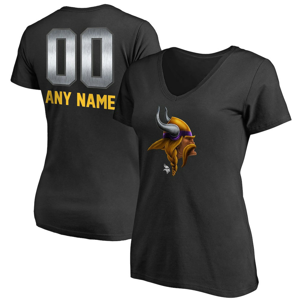 Minnesota Vikings Women's Personalized Midnight Mascot T-Shirt | NFL Online