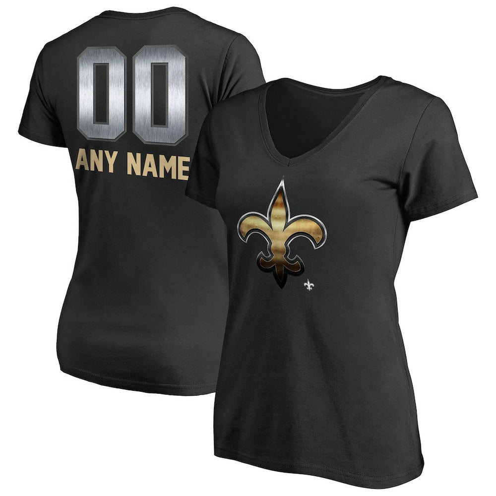New Orleans Saints Women's Personalized Midnight Mascot T-Shirt | NFL Hot