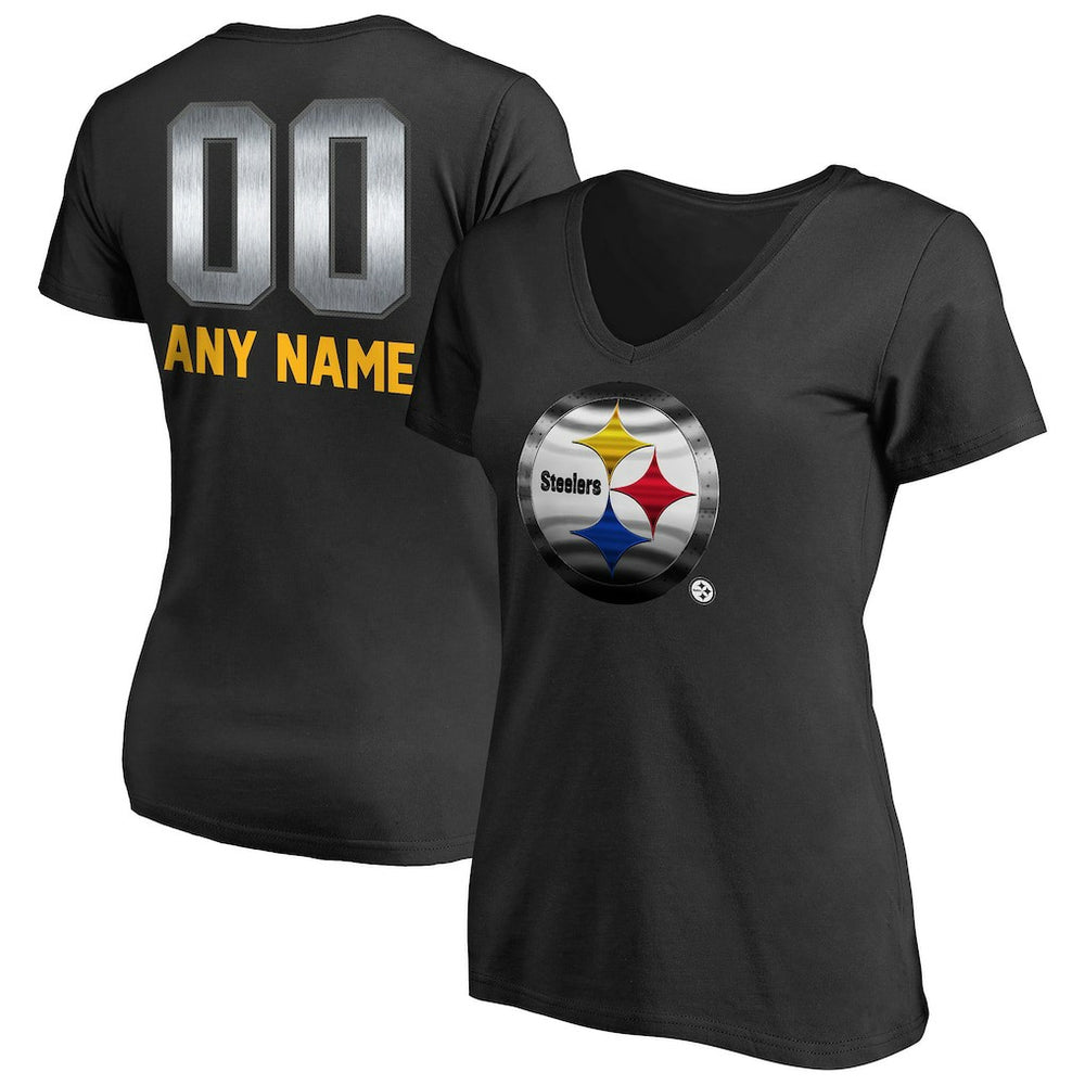 Pittsburgh Steelers Women's Personalized Midnight Mascot T-Shirt | NFL Sale