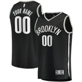 Icon Edition Brooklyn Nets Youth Fast Break Custom Replica Jersey Black | NBA