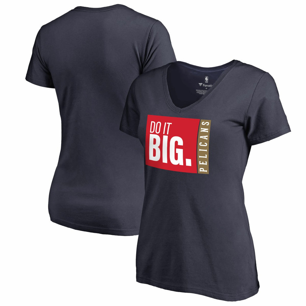 Navy New Orleans Pelicans Women's Do It Big V-Neck T-Shirt | NBA