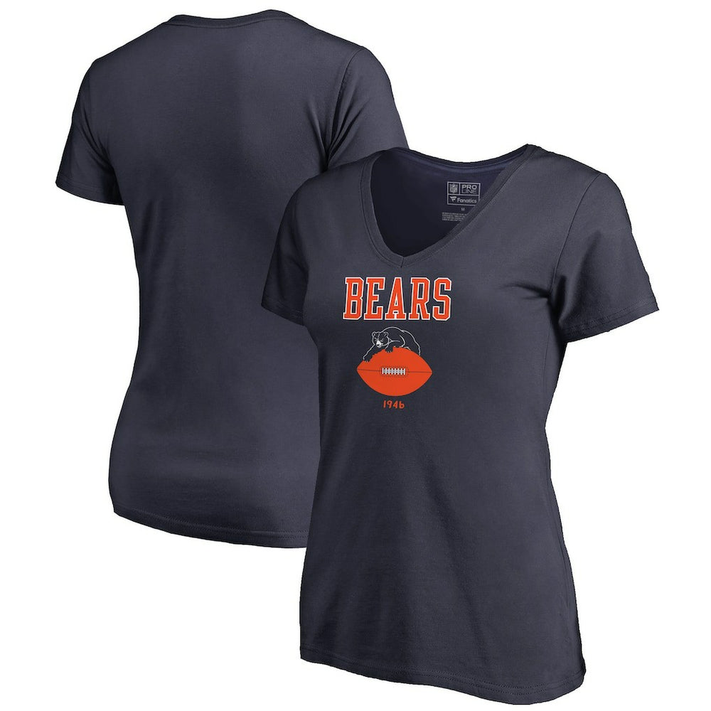 Chicago Bears Women's Vintage Team Lockup V-Neck T-Shirt | NFL Outlet
