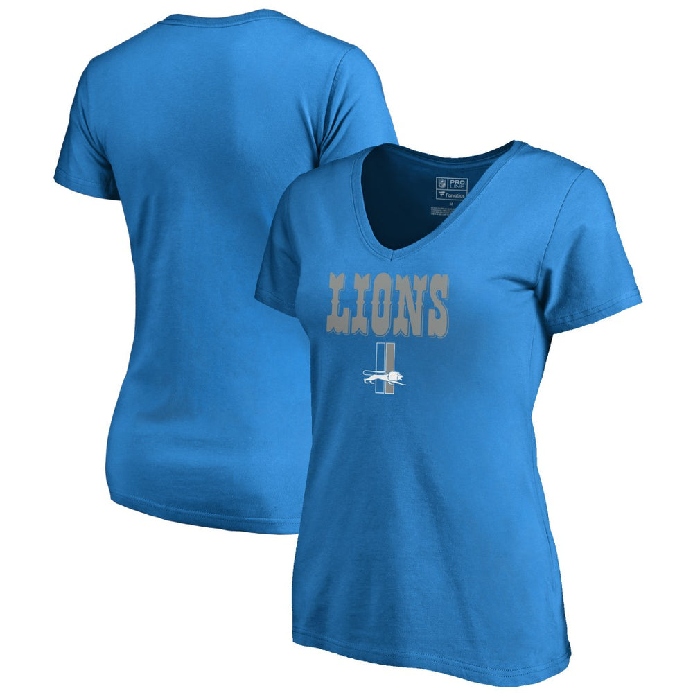 Detroit Lions Women's Vintage Team Lockup V-Neck T-Shirt | NFL Online