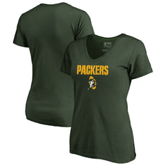Green Bay Packers Women's Vintage Team Lockup V-Neck T-Shirt | NFL Outlet
