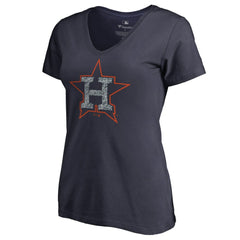 Houston Astros Women's Static Logo V-Neck T-Shirt - MLB T-shirts