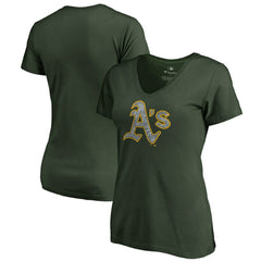 Athletics Women's Static Logo V-Neck T-Shirt - MLB T-shirts