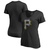 Pittsburgh Pirates Women's Static Logo V-Neck T-Shirt - MLB T-shirts
