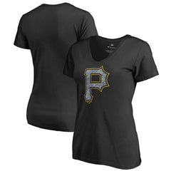 Pittsburgh Pirates Women's Static Logo V-Neck T-Shirt - MLB T-shirts