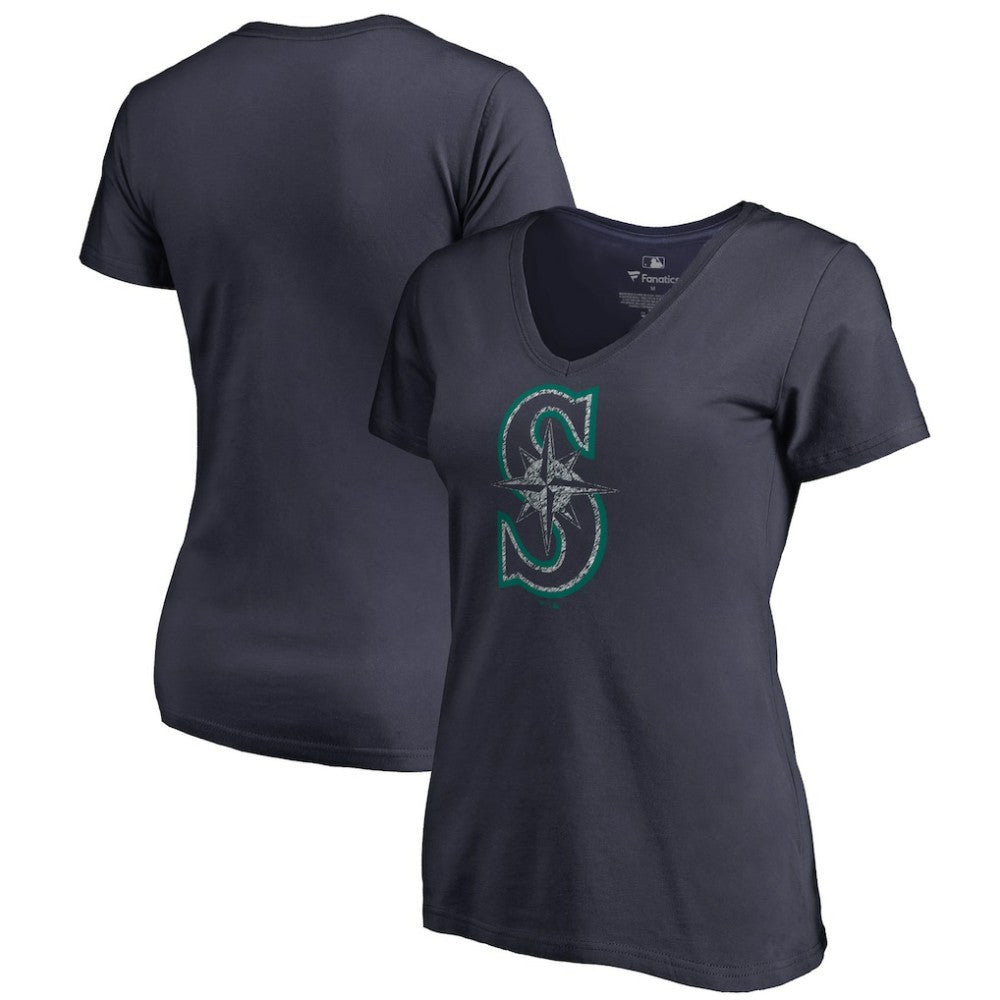 Seattle Mariners Women's Static Logo V-Neck T-Shirt - MLB T-shirts