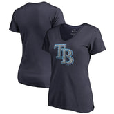 Tampa Bay Rays Women's Static Logo V-Neck T-Shirt - MLB T-shirts