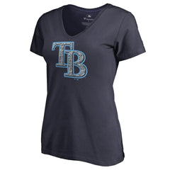 Tampa Bay Rays Women's Static Logo V-Neck T-Shirt - MLB T-shirts