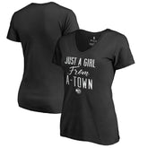 Black Atlanta Hawks Women's Just a Girl V-Neck T-Shirt | NBA