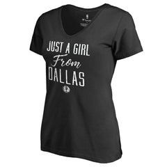Black Dallas Mavericks Women's Just a Girl V-Neck T-Shirt sale | NBA