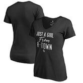Black Houston Rockets Women's Just a Girl V-Neck T-Shirt sale | NBA