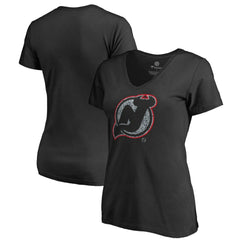 New Jersey Devils Women's Static Logo V-Neck T-Shirt - NHL T-shirts