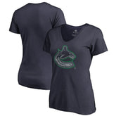 Vancouver Canucks Women's Static Logo V-Neck T-Shirt - NHL T-shirts