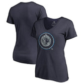 Winnipeg Jets Women's Static Logo V-Neck T-Shirt - NHL T-shirts