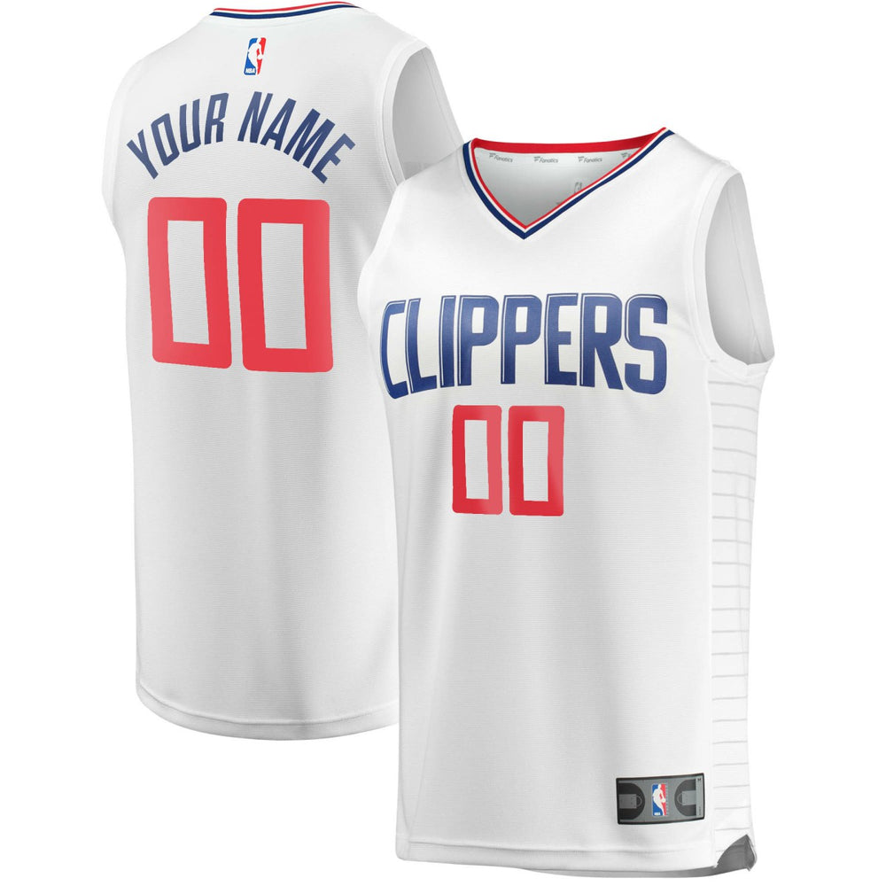 Association Edition LA Clippers Youth Fast Break Custom Replica Jersey White | NBA