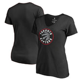 Black Toronto Raptors Women's Primary Logo V-Neck T-Shirt | NBA