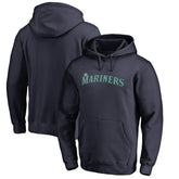 Seattle Mariners Official Wordmark Fitted Pullover Hoodie - MLB Hoodies