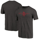 Black Houston Rockets Distressed Logo Tri-Blend T-Shirt | NBA