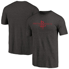 Black Houston Rockets Distressed Logo Tri-Blend T-Shirt | NBA