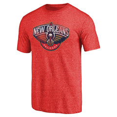 Red New Orleans Pelicans Distressed Logo Tri-Blend T-Shirt | NBA