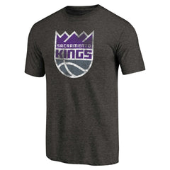 Black Sacramento Kings Distressed Logo Tri-Blend T-Shirt | NBA