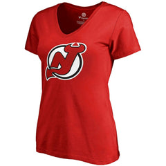 Nico Hischier New Jersey Devils Fanatics Women's Plus Size Backer Name & Number V-Neck T-Shirt - NHL T-shirts