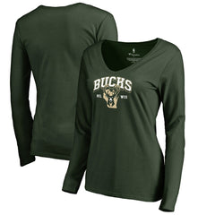 Green Milwaukee Bucks Women's Wisconsin Basketball Hometown Collection Long Sleeve T-Shirt | NBA