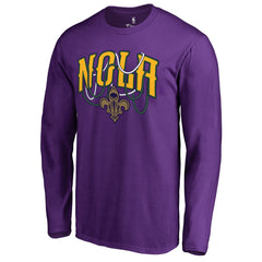 Purple New Orleans Pelicans NOLA Beads Hometown Collection Long Sleeve T-Shirt | NBA