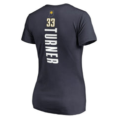 Navy Myles Turner Indiana Pacers Women's Backer Name and Number V-Neck T-Shirt | NBA